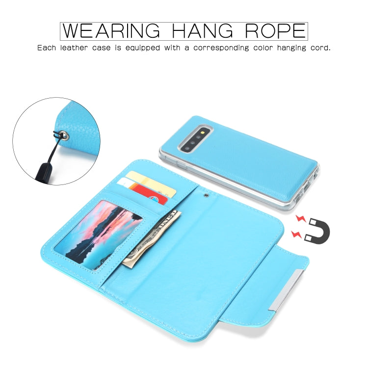 For Samsung Galaxy S10 Litchi Texture Horizontal Flip Buckle Detachable Magnetic PU Leather Case with Card Slots & Wallet & Photo Frame