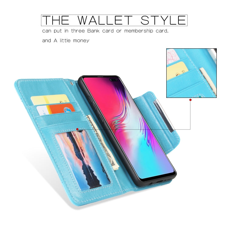 For Samsung Galaxy S10 5G Litchi Texture Horizontal Flip Buckle Detachable Magnetic PU Leather Case with Card Slots & Wallet & Photo Frame