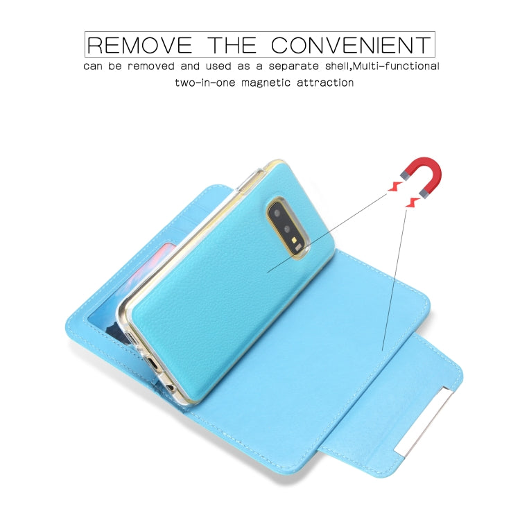 For Samsung Galaxy S10e Litchi Texture Horizontal Flip Buckle Detachable Magnetic PU Leather Case with Card Slots & Wallet & Photo Frame