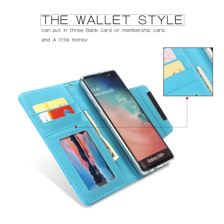 For Samsung Galaxy S10+ Litchi Texture Horizontal Flip Buckle Detachable Magnetic PU Leather Case with Card Slots & Wallet & Photo Frame