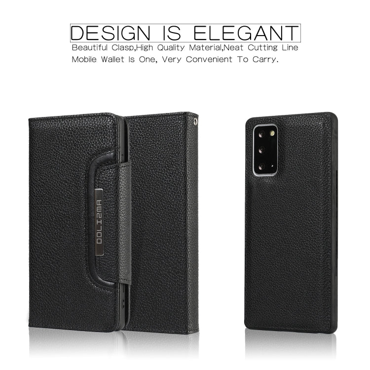 For Samsung Galaxy S20 FE Litchi Texture Horizontal Flip Buckle Detachable Magnetic PU Leather Case with Card Slots & Wallet & Photo Frame