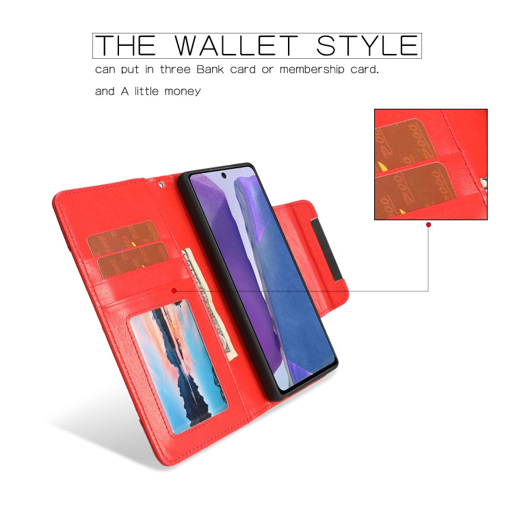 For Samsung Galaxy S20 FE Litchi Texture Horizontal Flip Buckle Detachable Magnetic PU Leather Case with Card Slots & Wallet & Photo Frame