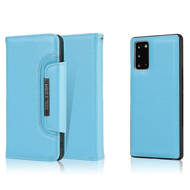 For Samsung Galaxy S20 FE Litchi Texture Horizontal Flip Buckle Detachable Magnetic PU Leather Case with Card Slots & Wallet & Photo Frame
