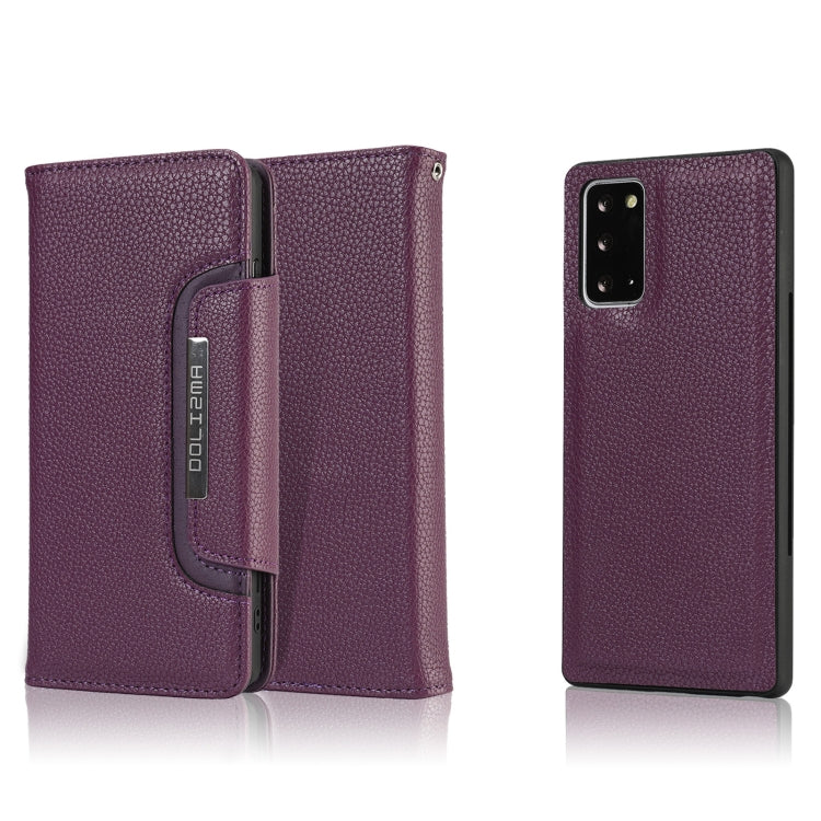 For Samsung Galaxy S20 FE Litchi Texture Horizontal Flip Buckle Detachable Magnetic PU Leather Case with Card Slots & Wallet & Photo Frame