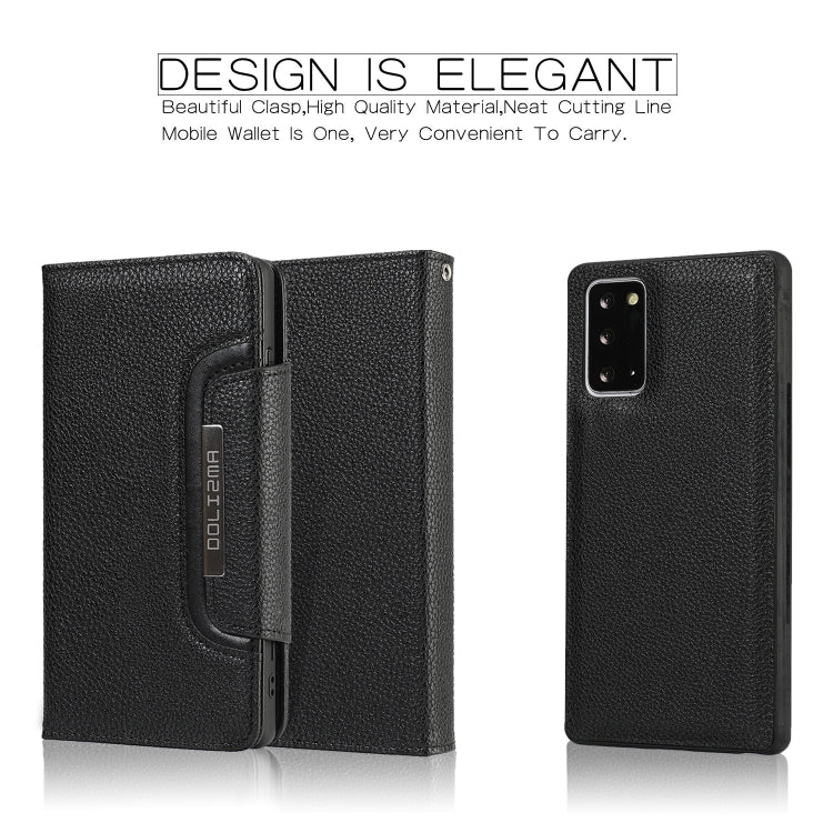 For Samsung Galaxy Note20 Litchi Texture Horizontal Flip Buckle Detachable Magnetic PU Leather Case with Card Slots & Wallet & Photo Frame