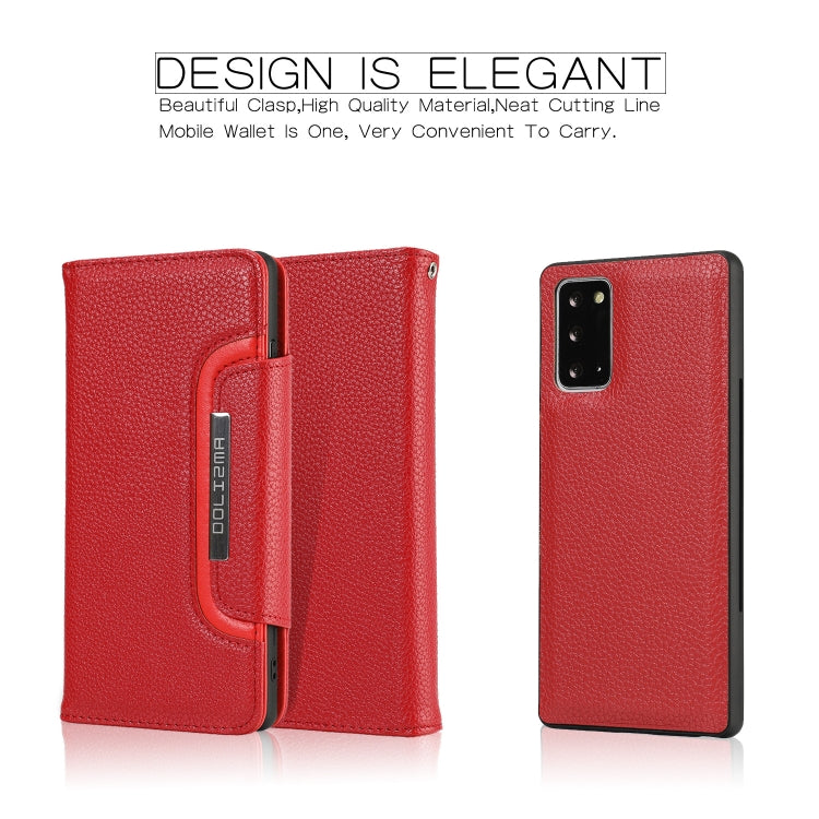 For Samsung Galaxy Note20 Litchi Texture Horizontal Flip Buckle Detachable Magnetic PU Leather Case with Card Slots & Wallet & Photo Frame