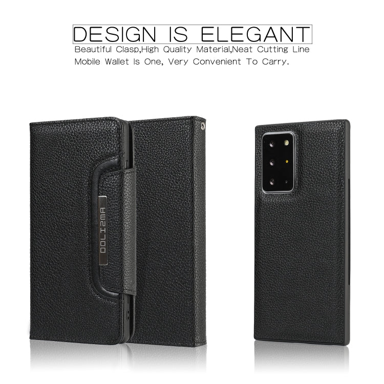 For Samsung Galaxy Note20 Ultra Litchi Texture Horizontal Flip Buckle Detachable Magnetic PU Leather Case with Card Slots & Wallet & Photo Frame