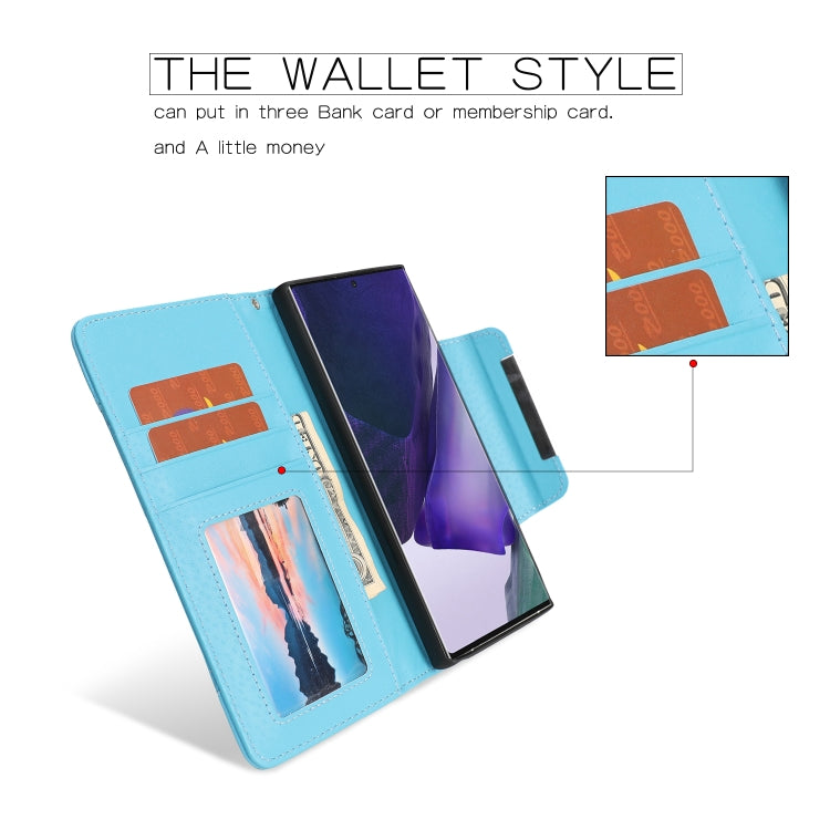 For Samsung Galaxy Note20 Ultra Litchi Texture Horizontal Flip Buckle Detachable Magnetic PU Leather Case with Card Slots & Wallet & Photo Frame