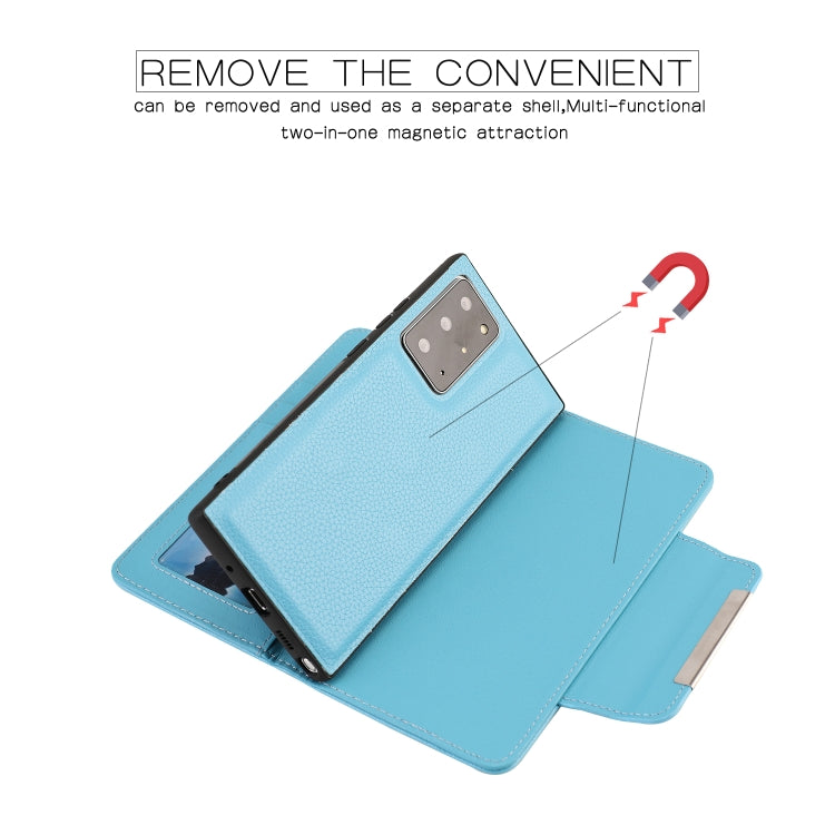 For Samsung Galaxy Note20 Ultra Litchi Texture Horizontal Flip Buckle Detachable Magnetic PU Leather Case with Card Slots & Wallet & Photo Frame