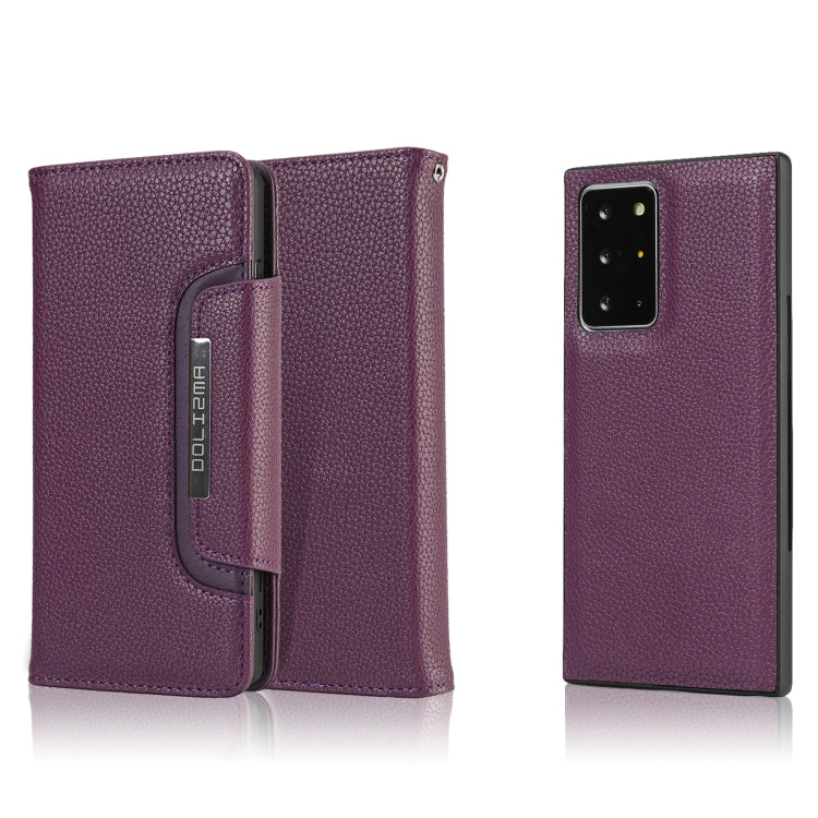 For Samsung Galaxy Note20 Ultra Litchi Texture Horizontal Flip Buckle Detachable Magnetic PU Leather Case with Card Slots & Wallet & Photo Frame