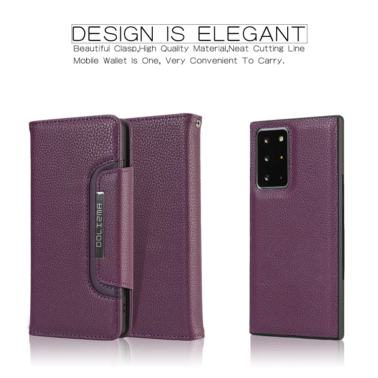 For Samsung Galaxy Note20 Ultra Litchi Texture Horizontal Flip Buckle Detachable Magnetic PU Leather Case with Card Slots & Wallet & Photo Frame