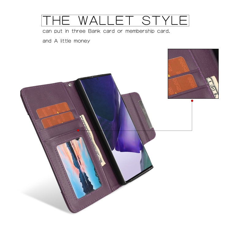 For Samsung Galaxy Note20 Ultra Litchi Texture Horizontal Flip Buckle Detachable Magnetic PU Leather Case with Card Slots & Wallet & Photo Frame