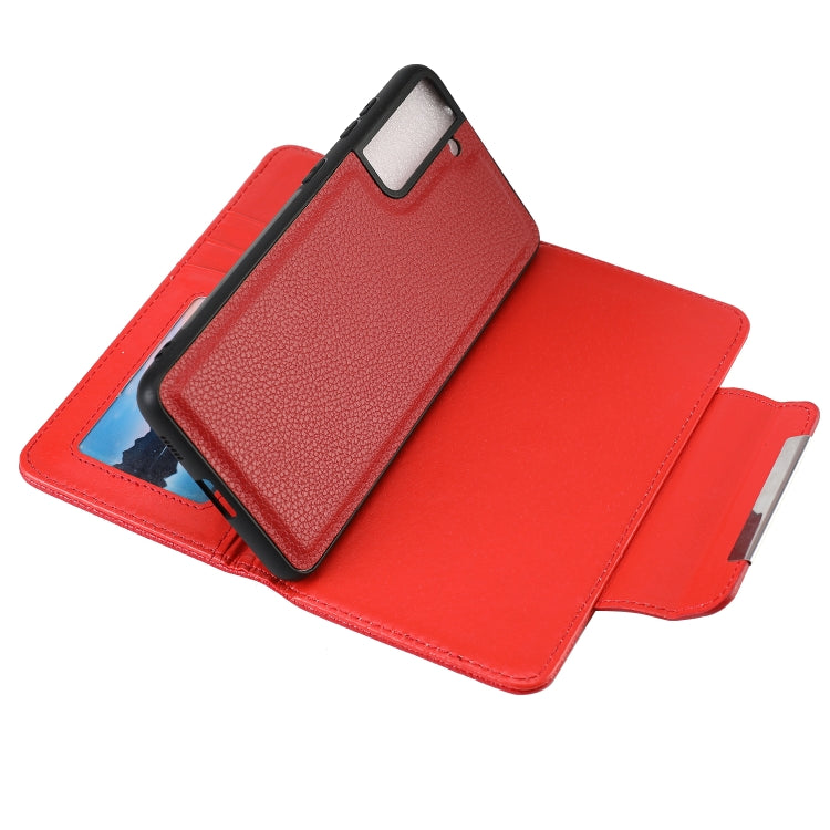 For Samsung Galaxy S21+ 5G Litchi Texture Horizontal Flip Buckle Detachable Magnetic PU Leather Case with Card Slots & Wallet & Photo Frame