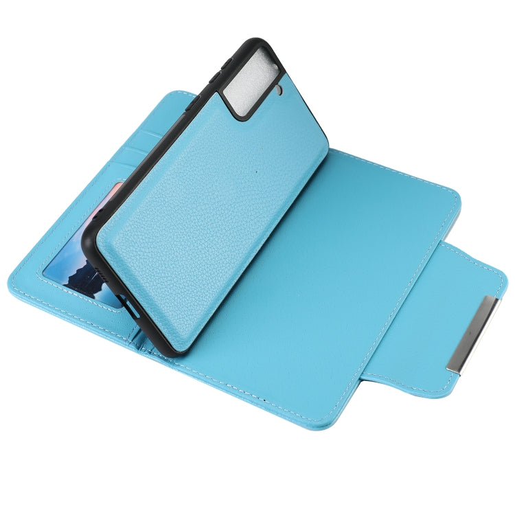 For Samsung Galaxy S21+ 5G Litchi Texture Horizontal Flip Buckle Detachable Magnetic PU Leather Case with Card Slots & Wallet & Photo Frame