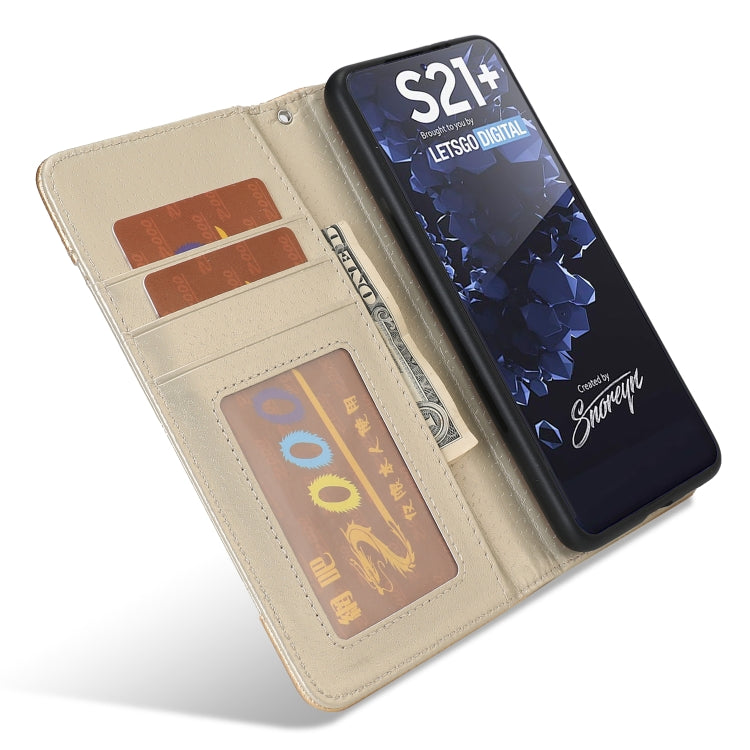 For Samsung Galaxy S21+ 5G Litchi Texture Horizontal Flip Buckle Detachable Magnetic PU Leather Case with Card Slots & Wallet & Photo Frame