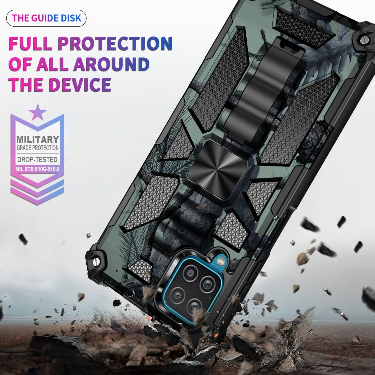 For Samsung Galaxy A42 Camouflage Armor Shockproof TPU + PC Magnetic Protective Case with Holder