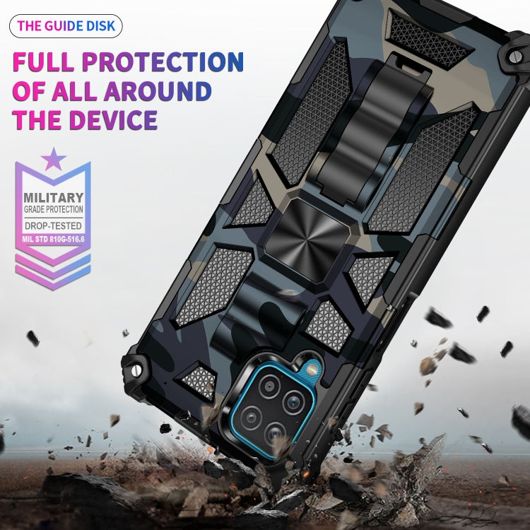 For Samsung Galaxy A42 Camouflage Armor Shockproof TPU + PC Magnetic Protective Case with Holder