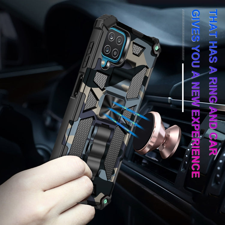 For Samsung Galaxy A42 Camouflage Armor Shockproof TPU + PC Magnetic Protective Case with Holder