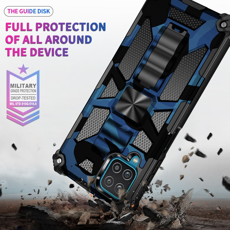 For Samsung Galaxy A42 Camouflage Armor Shockproof TPU + PC Magnetic Protective Case with Holder