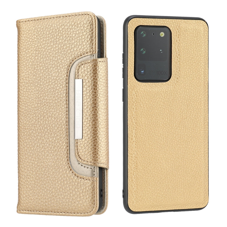 For Samsung Galaxy S20 Ultra Litchi Texture Horizontal Flip Buckle Detachable Magnetic PU Leather Case with Card Slots & Wallet & Photo Frame