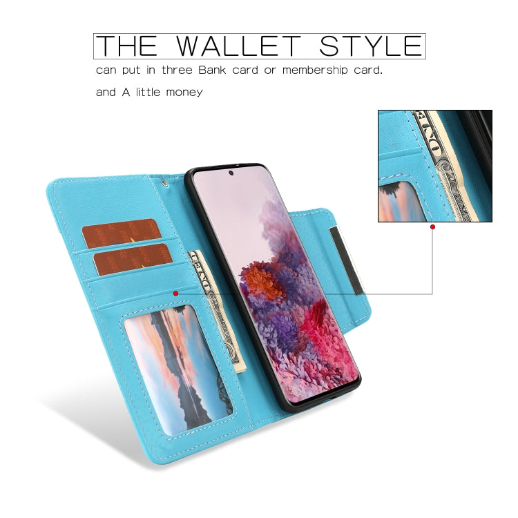 For Samsung Galaxy S20+ Litchi Texture Horizontal Flip Buckle Detachable Magnetic PU Leather Case with Card Slots & Wallet & Photo Frame