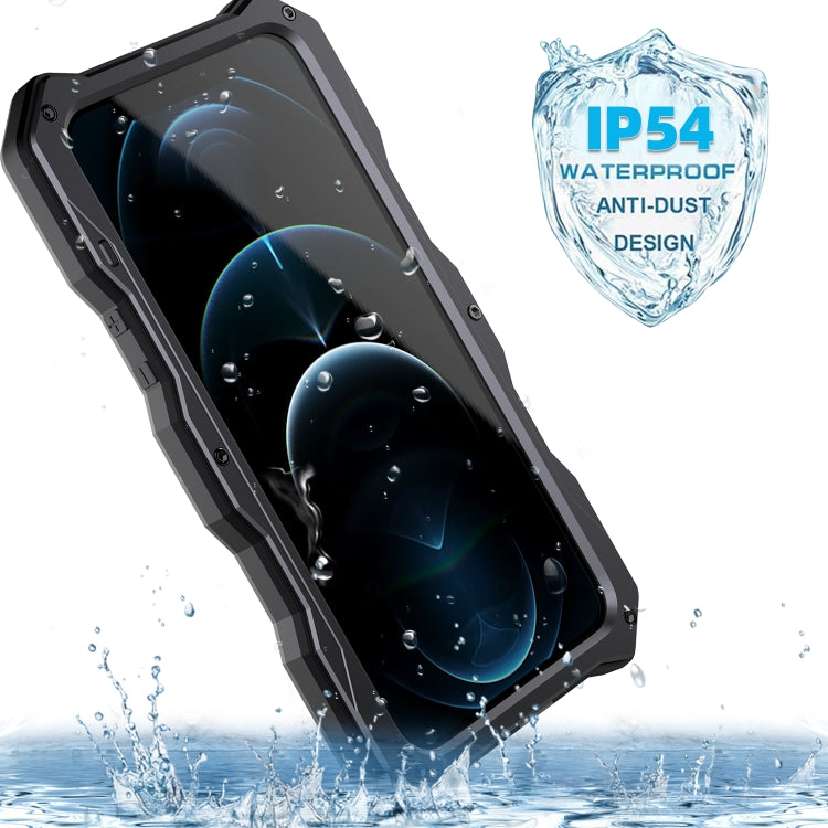 For iPhone 12 / 12 Pro Aluminum Alloy + Silicone Anti-dust Full Body Protection with Holder
