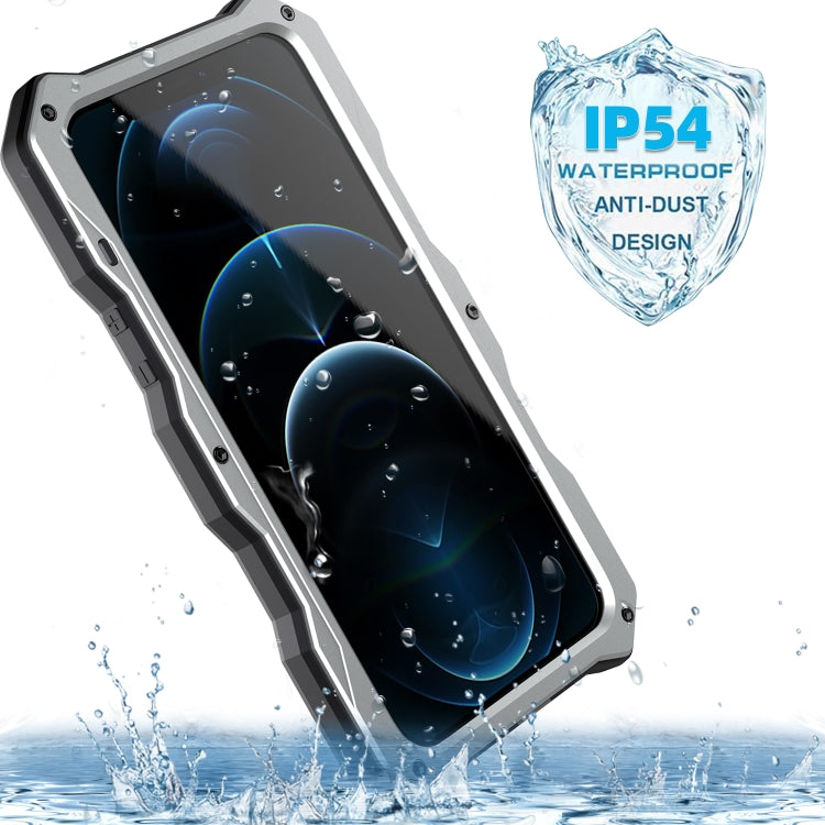 For iPhone 12 / 12 Pro Aluminum Alloy + Silicone Anti-dust Full Body Protection with Holder