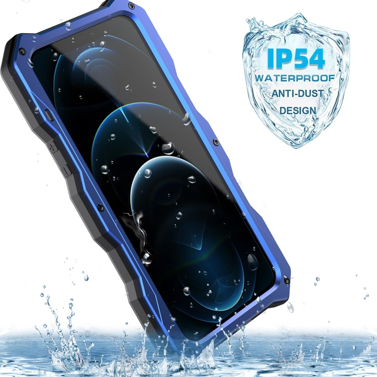 For iPhone 12 Pro Max Aluminum Alloy + Silicone Anti-dust Full Body Protection with Holder