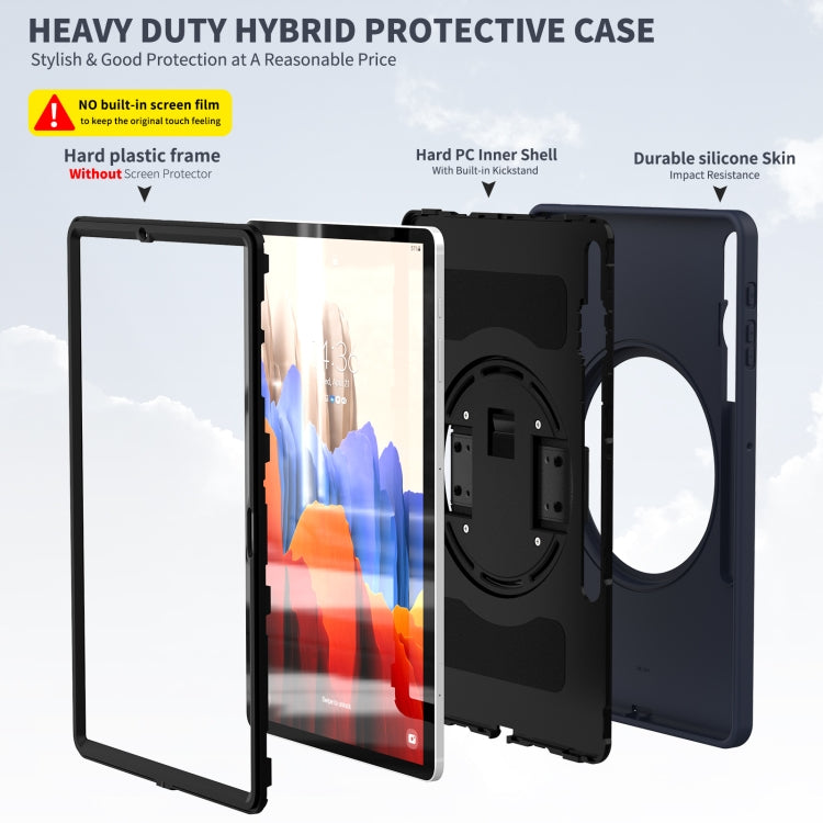 For Samsung Galaxy Tab S8+ / Tab S8 Plus /  Tab S7 FE / Tab S7+ SM-T970 360 Degree Rotation PC + TPU Protective Case with Holder & Hand-strap & Pen Slot