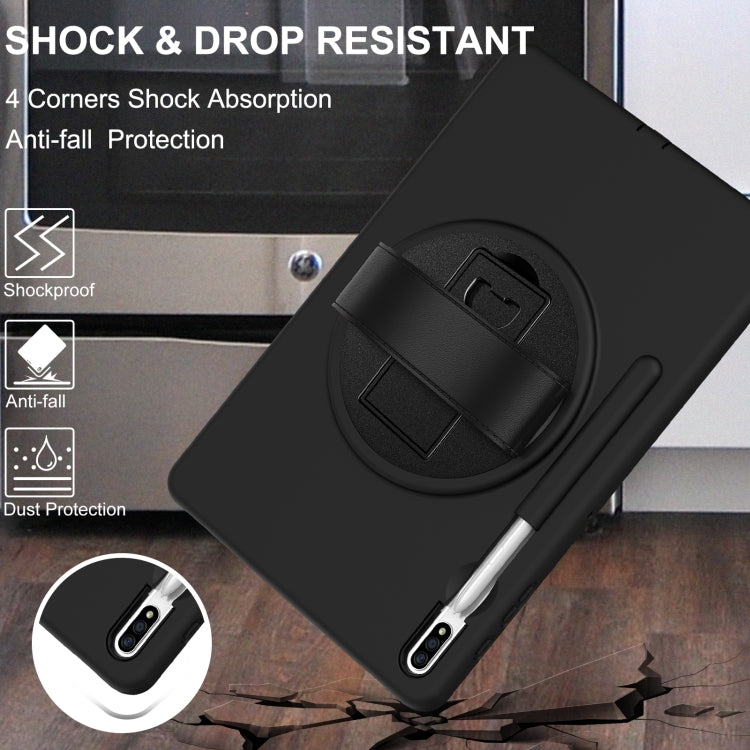 For Samsung Galaxy Tab S8+ / Tab S8 Plus /  Tab S7 FE / Tab S7+ SM-T970 360 Degree Rotation PC + TPU Protective Case with Holder & Hand-strap & Pen Slot