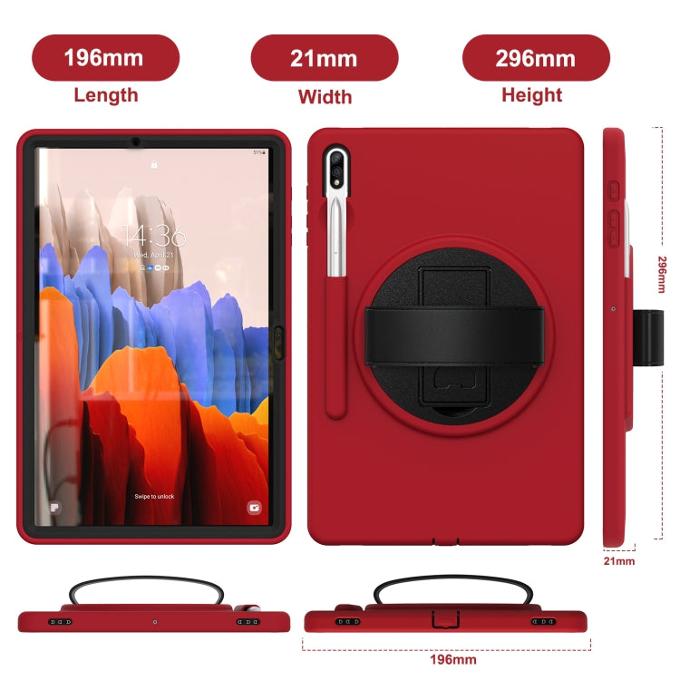 For Samsung Galaxy Tab S8+ / Tab S8 Plus /  Tab S7 FE / Tab S7+ SM-T970 360 Degree Rotation PC + TPU Protective Case with Holder & Hand-strap & Pen Slot