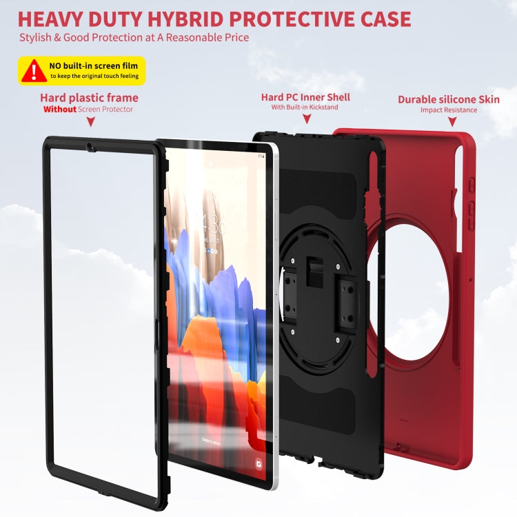 For Samsung Galaxy Tab S8+ / Tab S8 Plus /  Tab S7 FE / Tab S7+ SM-T970 360 Degree Rotation PC + TPU Protective Case with Holder & Hand-strap & Pen Slot
