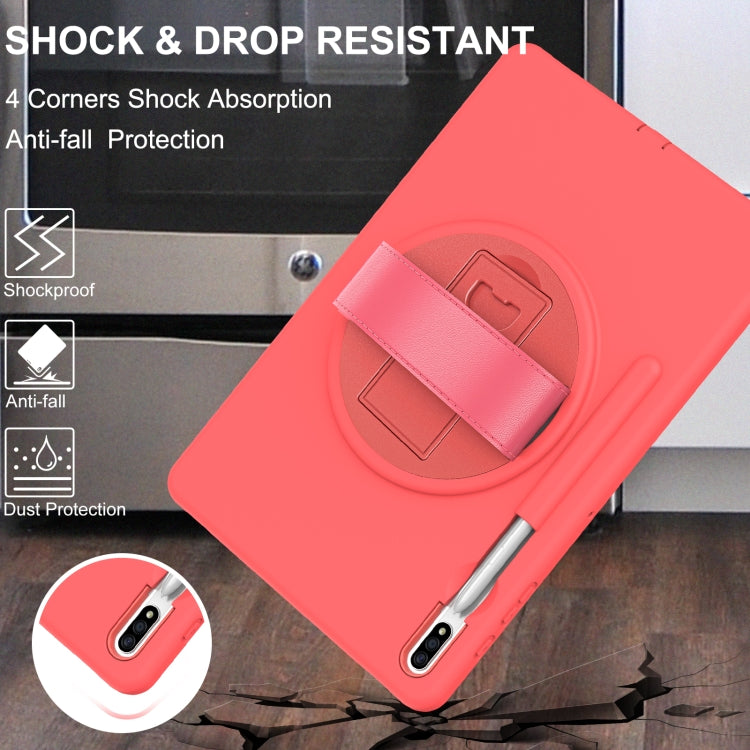 For Samsung Galaxy Tab S8+ / Tab S8 Plus /  Tab S7 FE / Tab S7+ SM-T970 360 Degree Rotation PC + TPU Protective Case with Holder & Hand-strap & Pen Slot