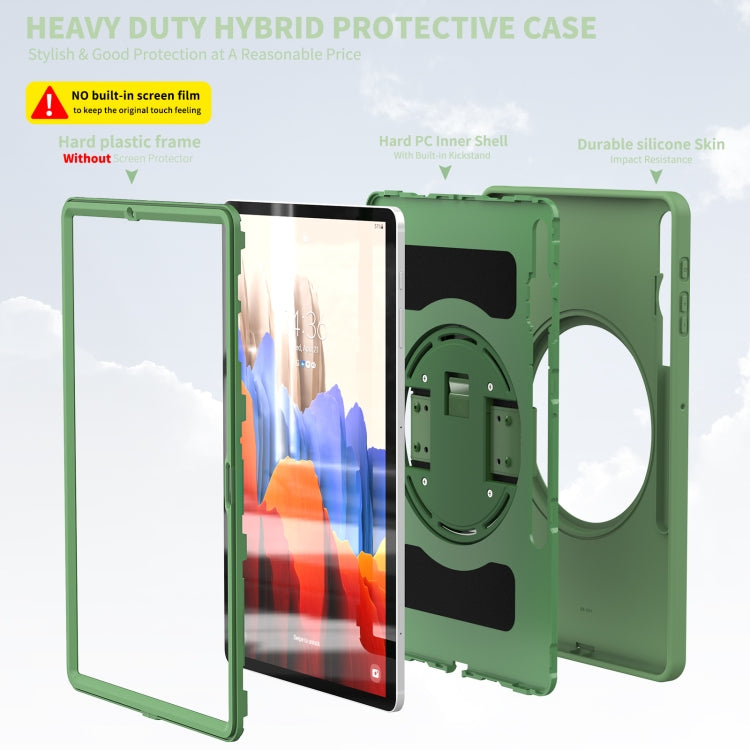 For Samsung Galaxy Tab S8+ / Tab S8 Plus /  Tab S7 FE / Tab S7+ SM-T970 360 Degree Rotation PC + TPU Protective Case with Holder & Hand-strap & Pen Slot