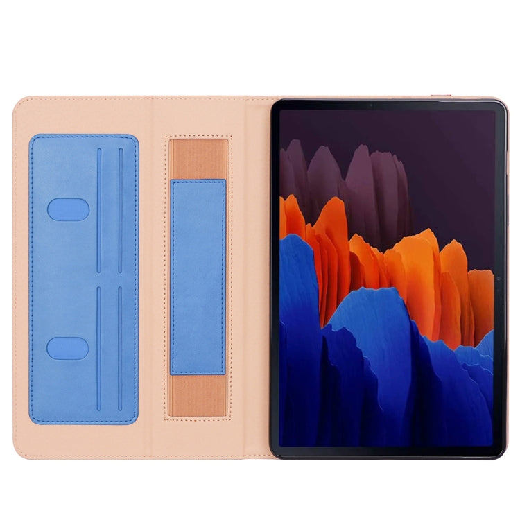 For Samsung Galaxy Tab S8+ / Tab S8 Plus /  Tab S7 FE / Tab S7+ / T970 Business Retro PU Horizontal Flip Leather Case with Holder & Card Slots & Hand Strap