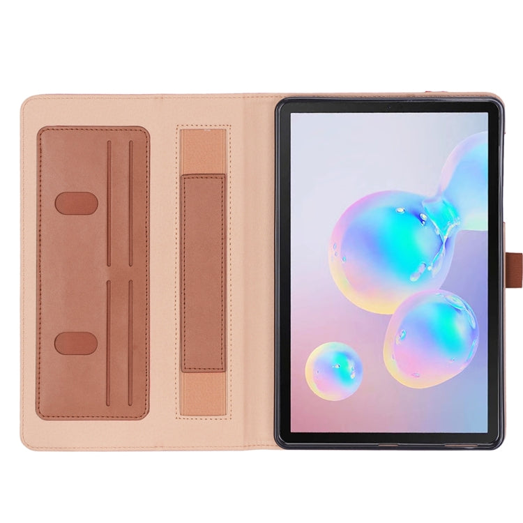 For Samsung Galaxy Tab S6 Lite 10.4 P610 Business Retro PU Horizontal Flip Leather Case with Holder & Card Slots & Hand Strap