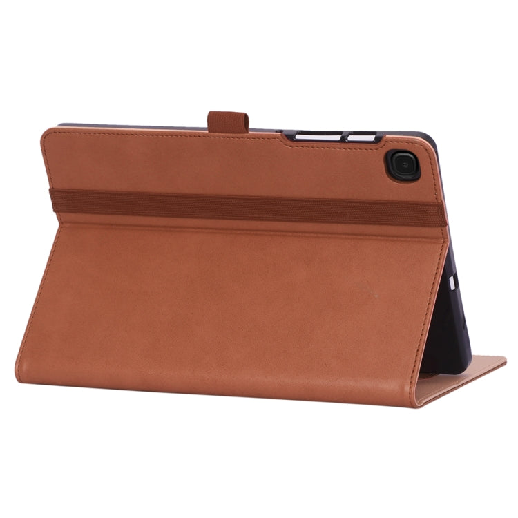 For Samsung Galaxy Tab S6 Lite 10.4 P610 Business Retro PU Horizontal Flip Leather Case with Holder & Card Slots & Hand Strap