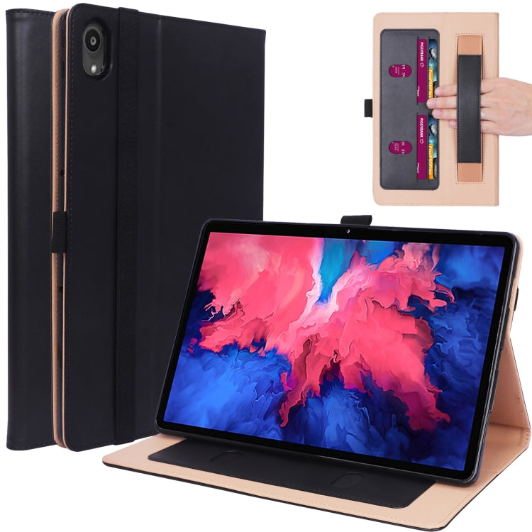 For Lenovo Tab P11 (Tab-J606F) Business Retro PU Horizontal Flip Leather Case with Holder & Card Slots & Hand Strap