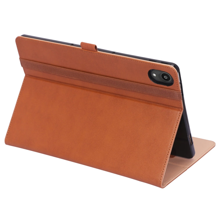 For Lenovo Tab P11 (Tab-J606F) Business Retro PU Horizontal Flip Leather Case with Holder & Card Slots & Hand Strap
