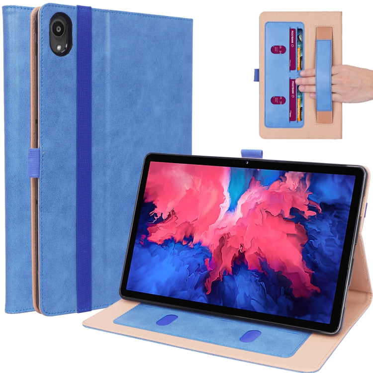 For Lenovo Tab P11 (Tab-J606F) Business Retro PU Horizontal Flip Leather Case with Holder & Card Slots & Hand Strap