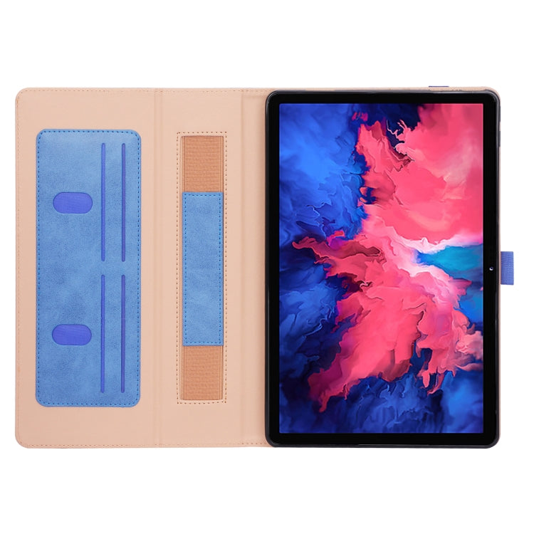 For Lenovo Tab P11 (Tab-J606F) Business Retro PU Horizontal Flip Leather Case with Holder & Card Slots & Hand Strap