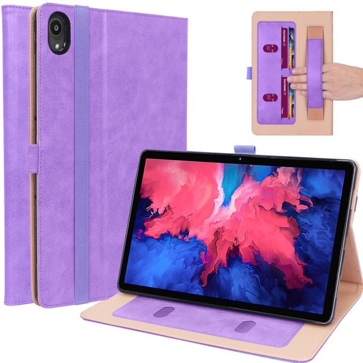 For Lenovo Tab P11 (Tab-J606F) Business Retro PU Horizontal Flip Leather Case with Holder & Card Slots & Hand Strap