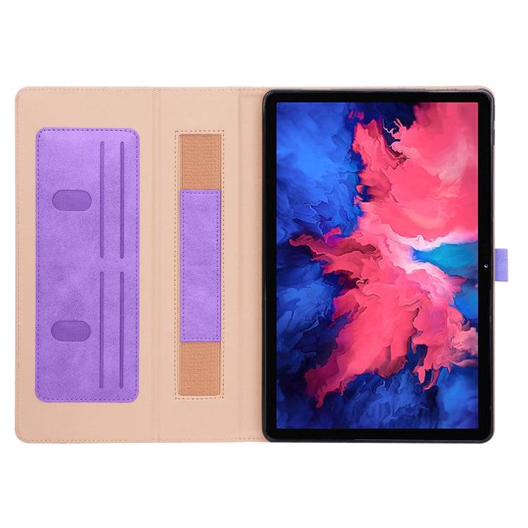 For Lenovo Tab P11 (Tab-J606F) Business Retro PU Horizontal Flip Leather Case with Holder & Card Slots & Hand Strap