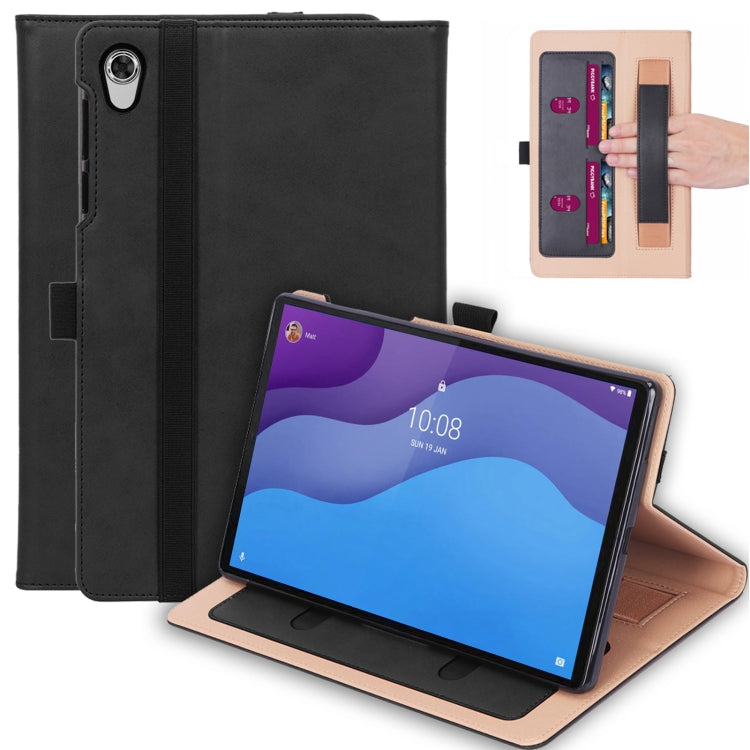 For Lenovo Tab M10 HD 2nd Gen TB-X306X Business Retro PU Horizontal Flip Leather Case with Holder & Card Slots & Hand Strap