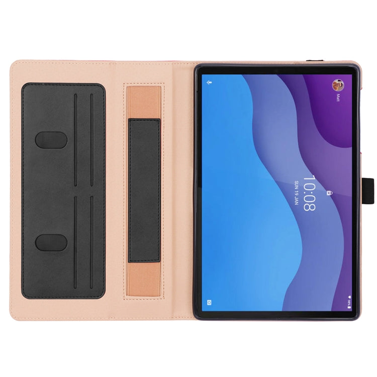 For Lenovo Tab M10 HD 2nd Gen TB-X306X Business Retro PU Horizontal Flip Leather Case with Holder & Card Slots & Hand Strap