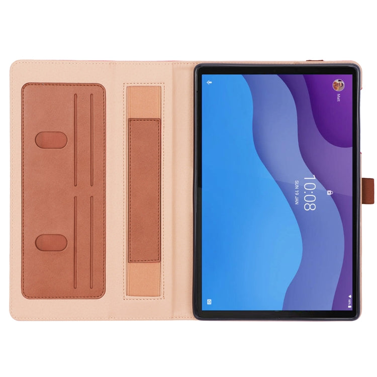 For Lenovo Tab M10 HD 2nd Gen TB-X306X Business Retro PU Horizontal Flip Leather Case with Holder & Card Slots & Hand Strap