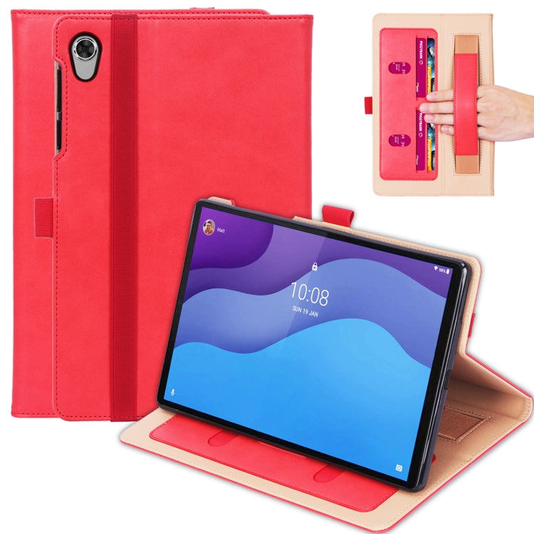 For Lenovo Tab M10 HD 2nd Gen TB-X306X Business Retro PU Horizontal Flip Leather Case with Holder & Card Slots & Hand Strap