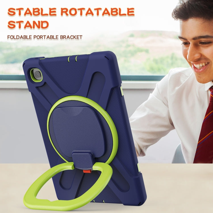 For Samsung Galaxy Tab S6 Lite P610 Silicone + PC Protective Case with Holder & Shoulder Strap