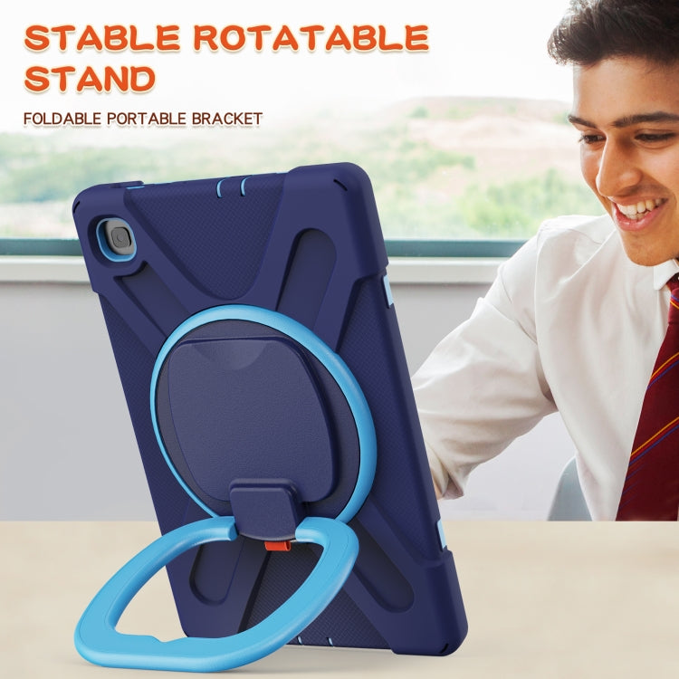 For Samsung Galaxy Tab S6 Lite P610 Silicone + PC Protective Case with Holder & Shoulder Strap