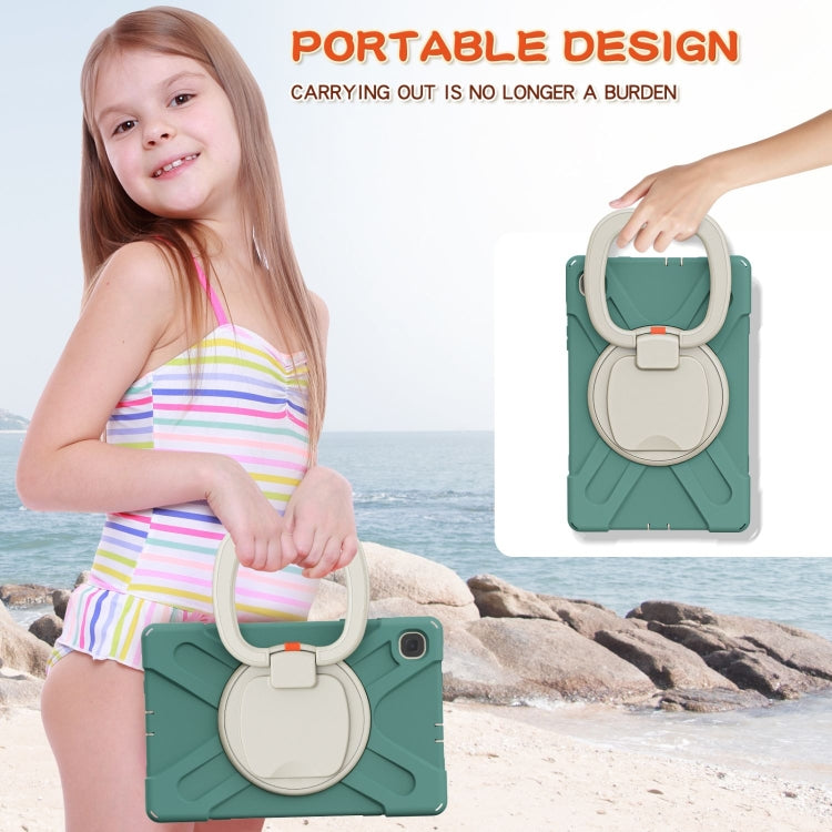 For Samsung Galaxy Tab S6 Lite P610 Silicone + PC Protective Case with Holder & Shoulder Strap